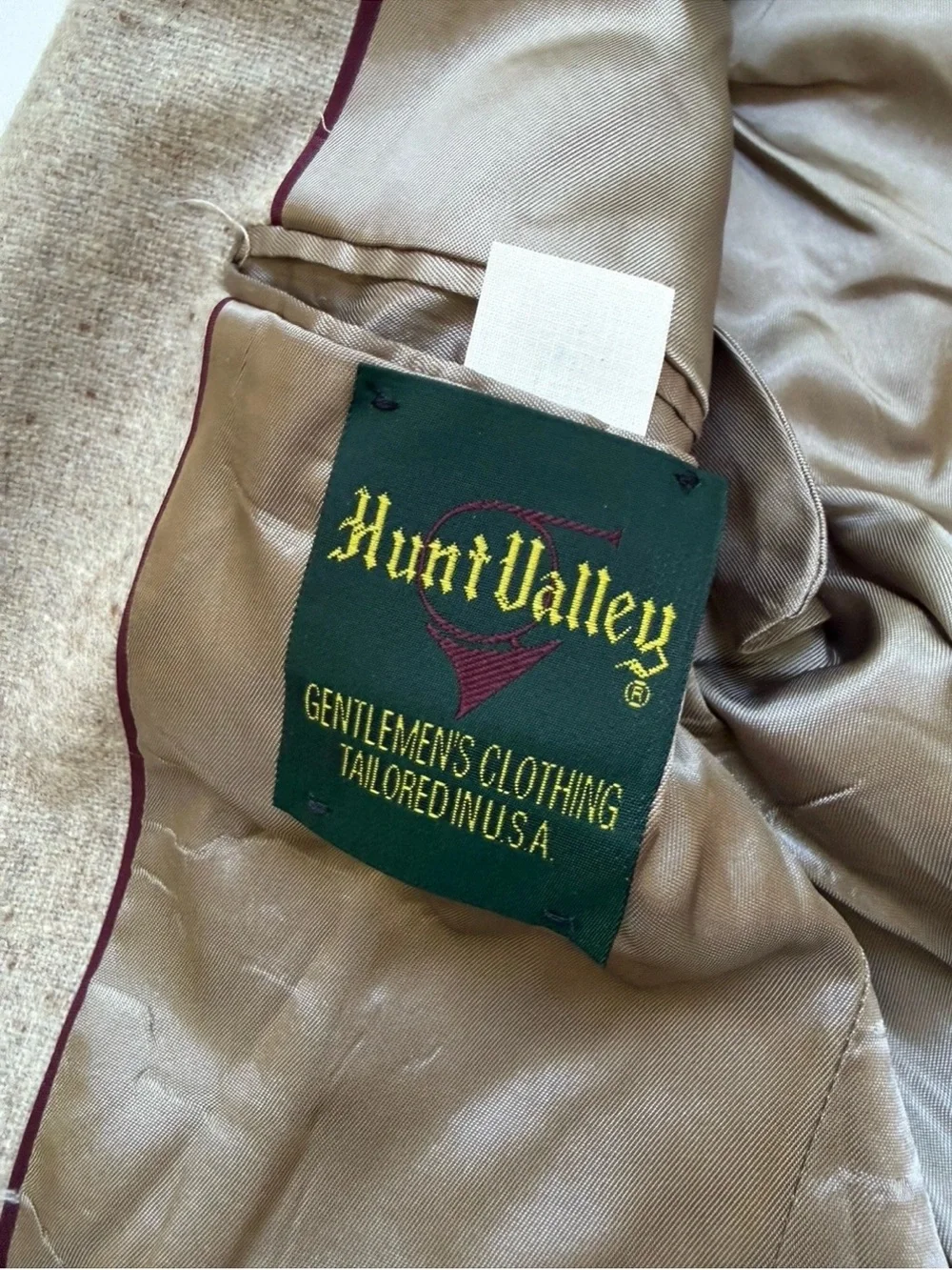 Hunt Valley Vintage Sport Coat Wool Tweed Blazer with Brown Elbow Patche Sz 38S